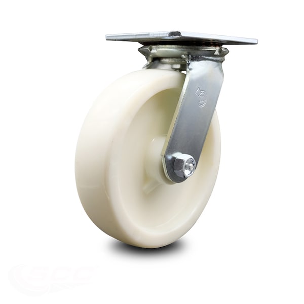 8 Inch Heavy Duty Top Plate Nylon Swivel Caster with Ball Bearing